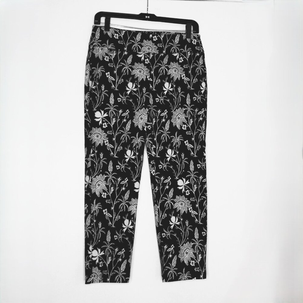 New Philosophy Petites Floral Pants Black & White Straight NWOT Sz PS/TPP (PS)